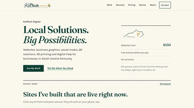 The new KellTech Digital homepage