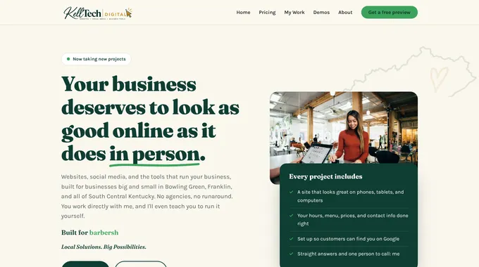 The old KellTech Digital homepage